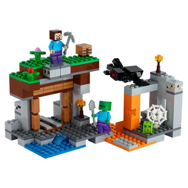 Minecraft The Abandoned Mine 21166 Zombie Cave Battle Playset With Minecraft Action Figures And A Toy Spider (248 Pieces)