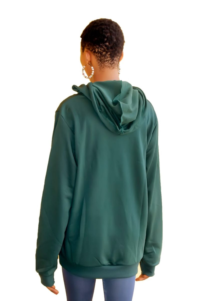 R Clothing Casual Green Long Hoodie Sweater