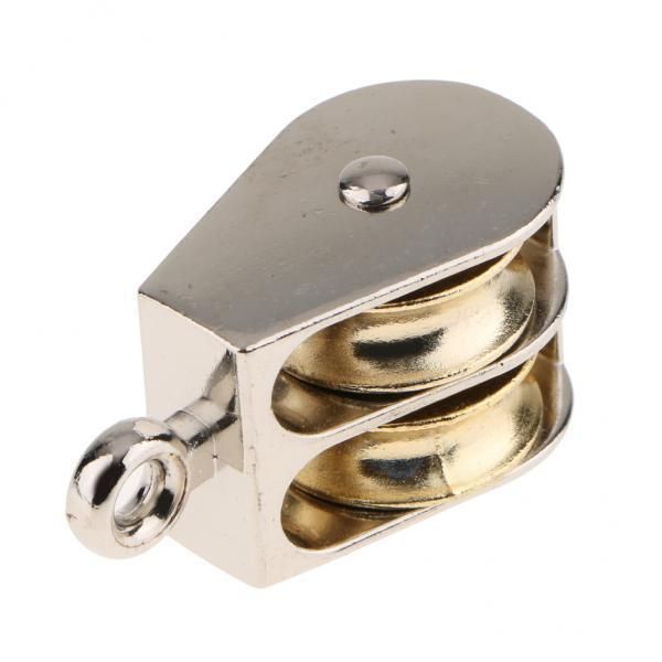3x Zinc Alloy Double Pulley Swivel Rope Rigging Hoist Pulley 13/25 /