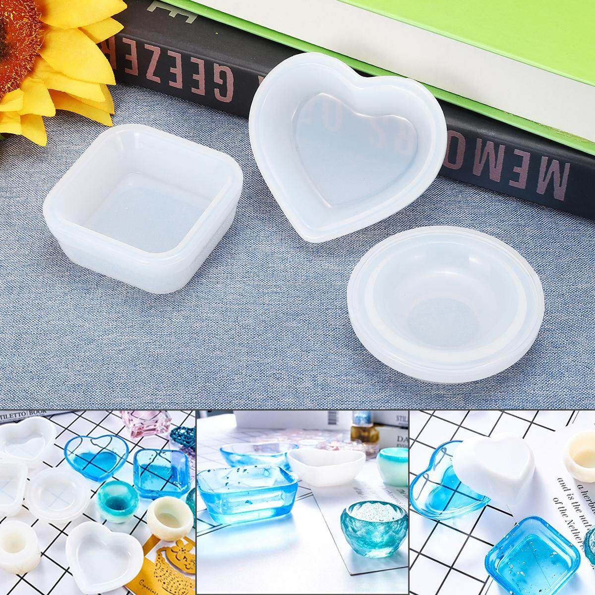 DIY Resin Casting Molds Plate Saucer Silicone Craft Gift Making Mould Tool Set Round 6 * 1.5cm
