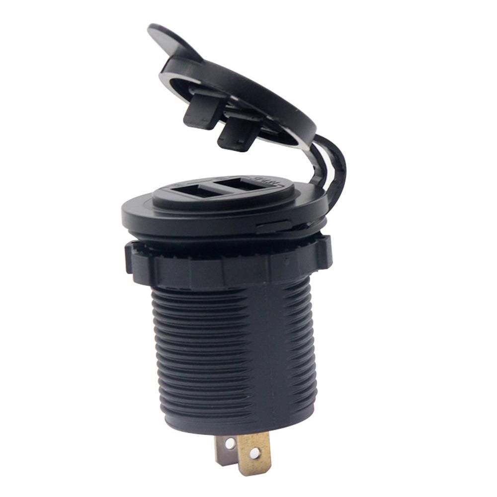 Dual USB Charger Socket Waterproof Power Outlet 4.8A/5V LED Indicator for 12/24V Car RV Boat ATV Marine Motorcycle