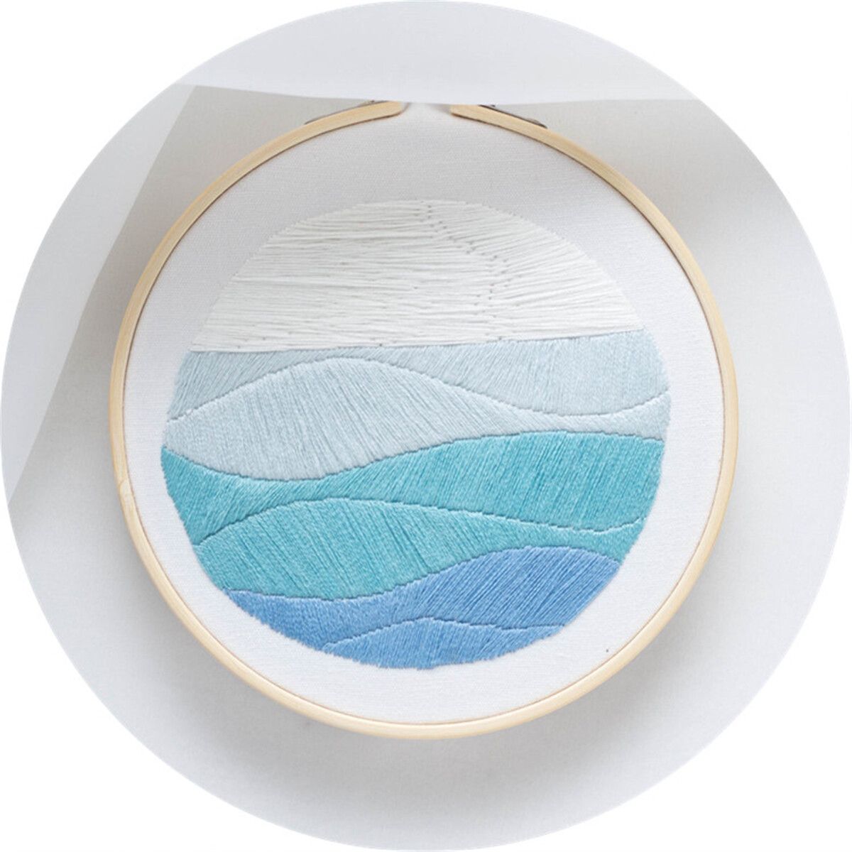 DIY Embroidery Starter Kit Sun Pattern Cross Stitch Needlework Without Hoop #3