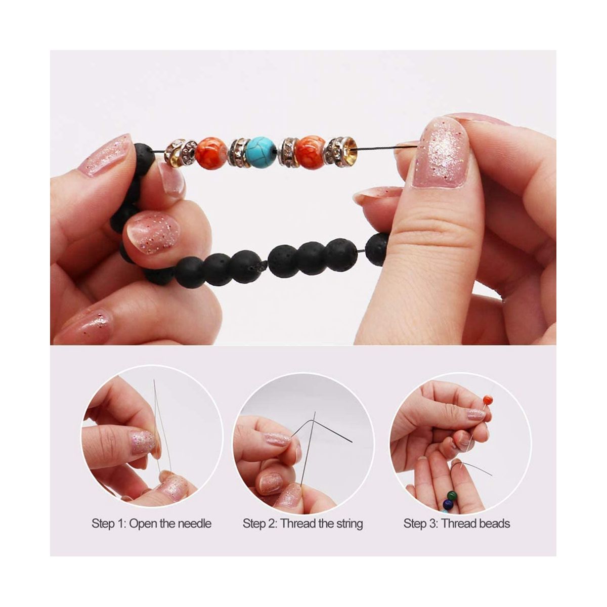 Lava Beads Kit Lava  Rock Beads Chakra Beads Jewelry Making