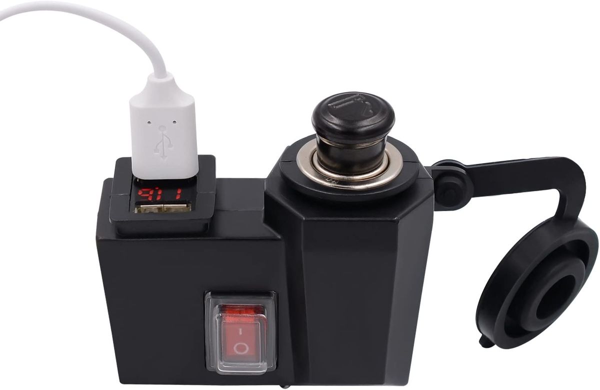 Dual USB Charger Socket Waterproof On Motorcycle Handlebar