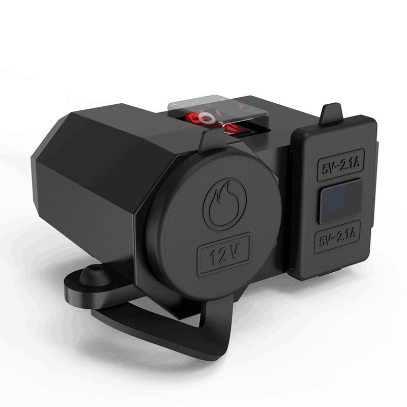 Dual USB Charger Socket Waterproof On Motorcycle Handlebar