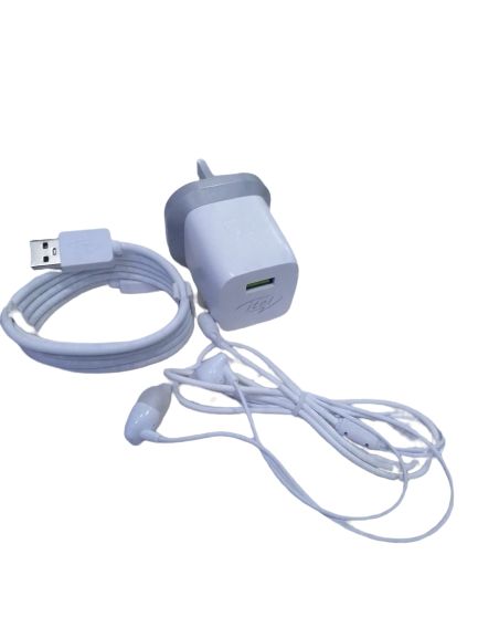 Original Itel Fast Charger + Cord + Free Earpiece