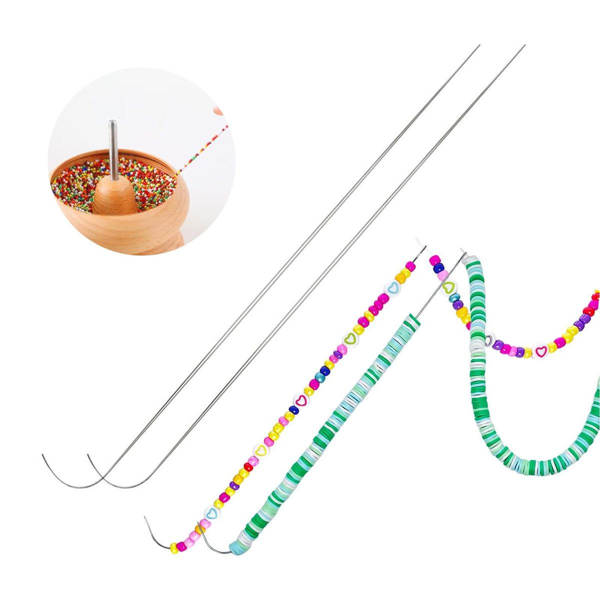 Easy Grip Beading Needles Curved Stainless Steel Beading for Diy