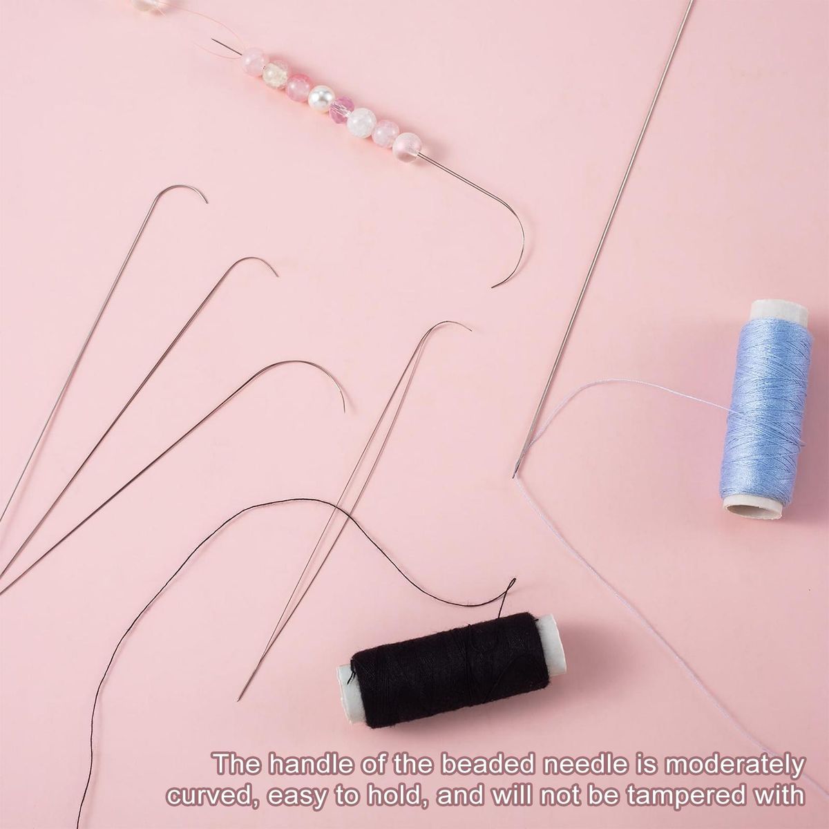 Easy Grip Beading Needles Curved Stainless Steel Beading for Diy