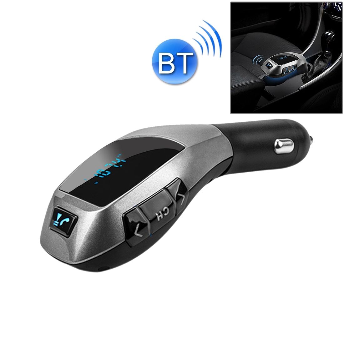 X5 Car Bluetooth FM Transmitter For IPhone, Samsung, Sony, MP3, Support TF Card Music Play / Hands-free Answer Phone / Smart Phones Charging, Random Color Delivery