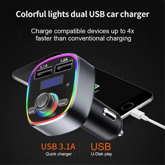 M31 Car Bluetooth Mp3 Player Fm Transmitter With LED Light