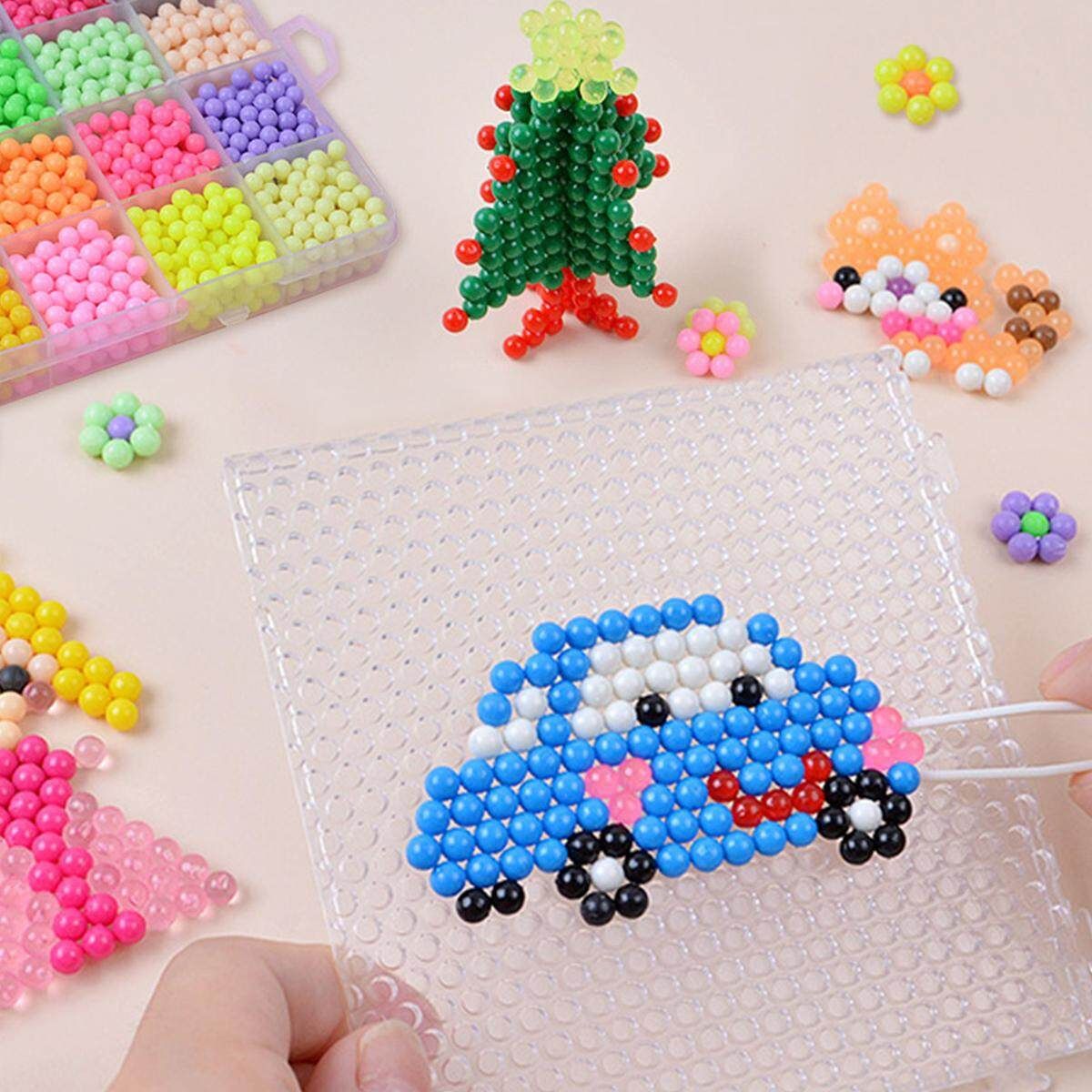 6000pcs DIY Water Sticky Fuse Beads Magic Plastic Toys Funny Kid Craft Xmas Gift