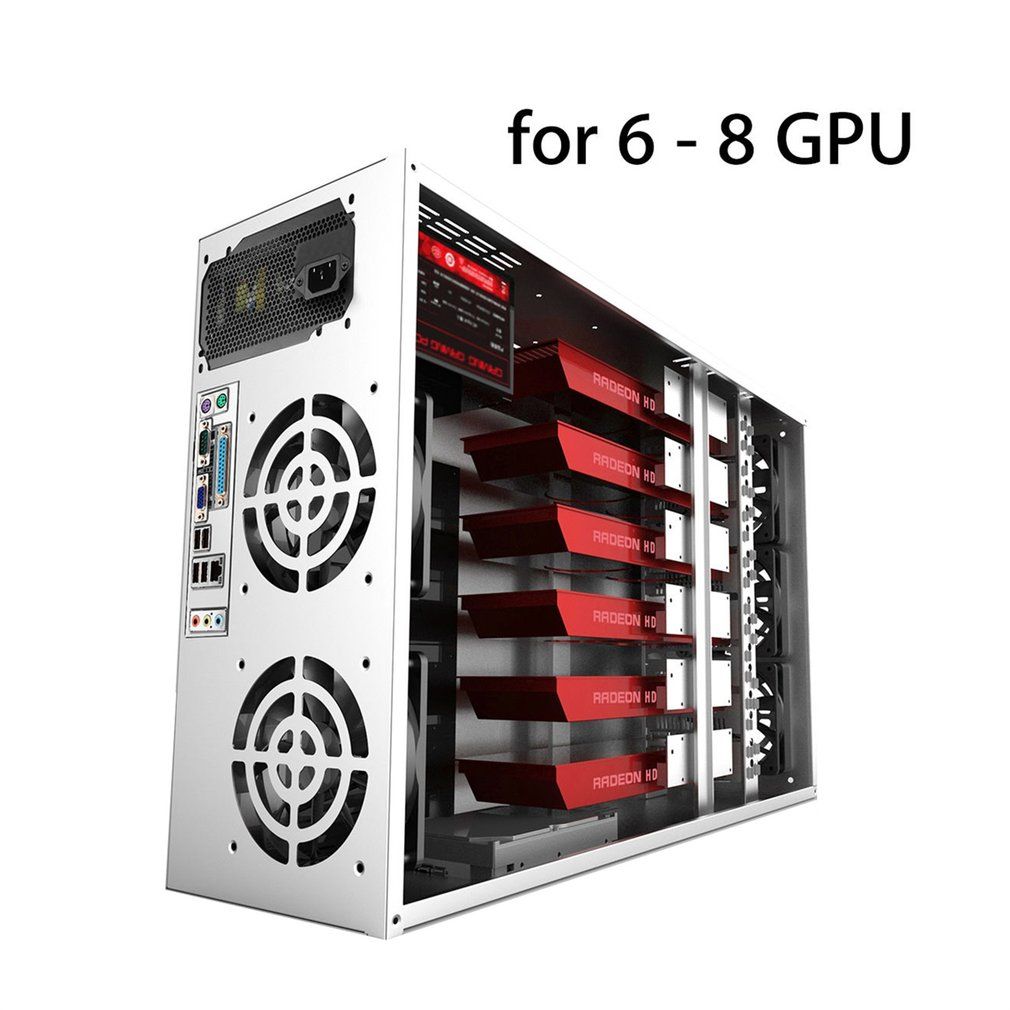 Open Air Mining Frame Rig Graphics Case GPU ATX Fit 6 8