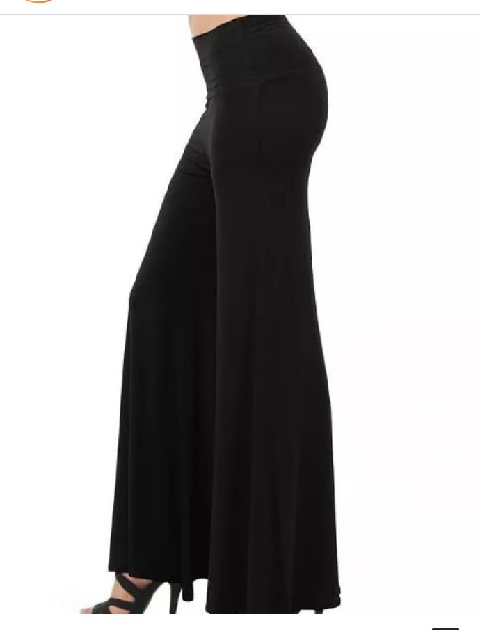 Black Elegant Long Women Palazzo Pant With Wide Flare Leg.