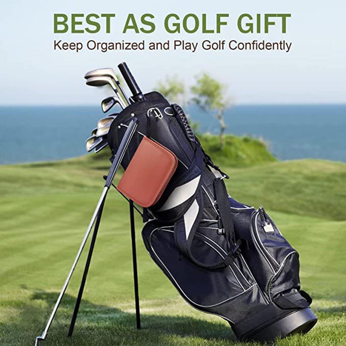 Golf Bag Golf Tool Bag Waterproof Portable Durable Carry Tees Balls Brown