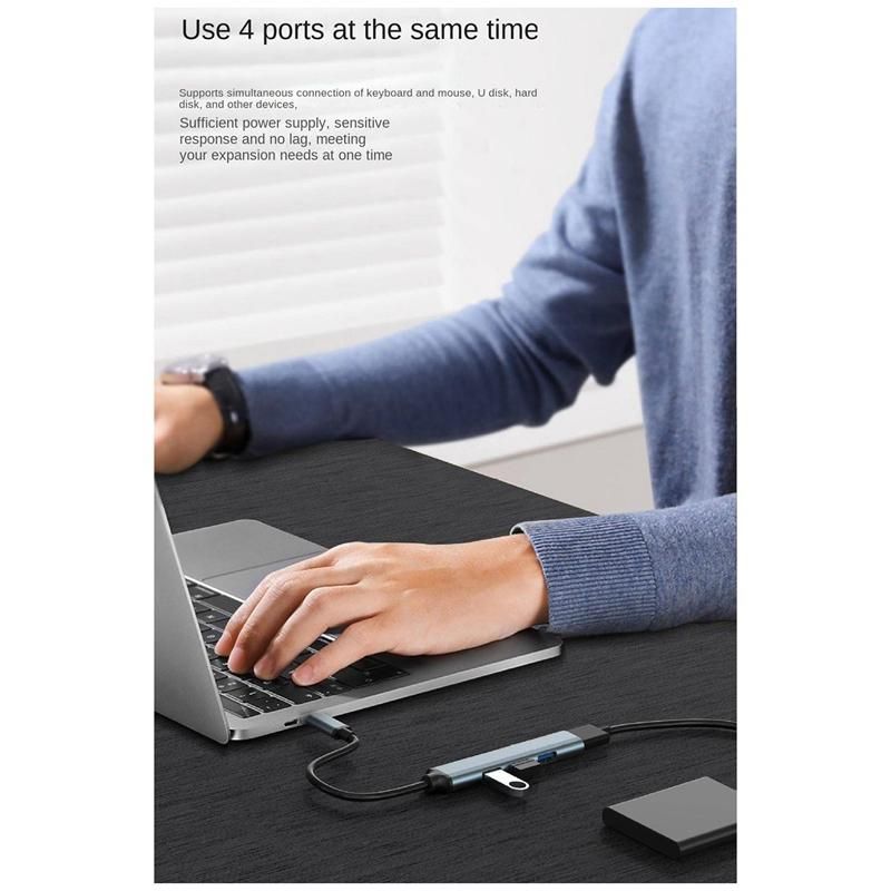 4 Ports USB Hub Splitter Multi Hub USB to USB 3.0 Adapter