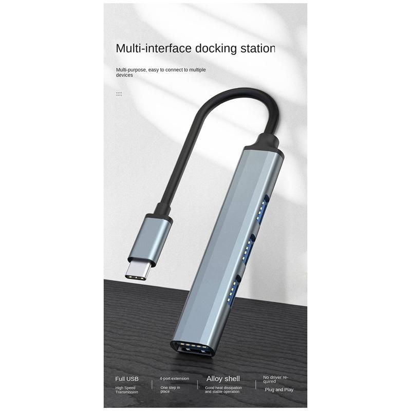 4 Ports USB Hub Splitter Multi Hub USB to USB 3.0 Adapter