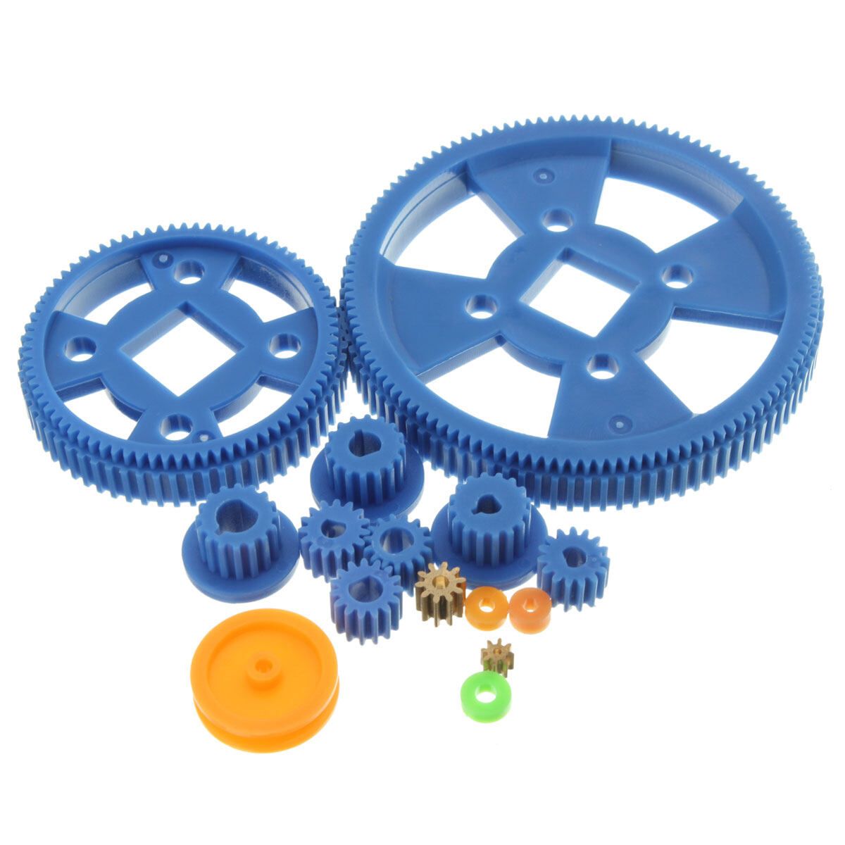 80x Plastic DIY Robot Gear Set Single Double Layer Crown Shaft Axle Sleeve Kit