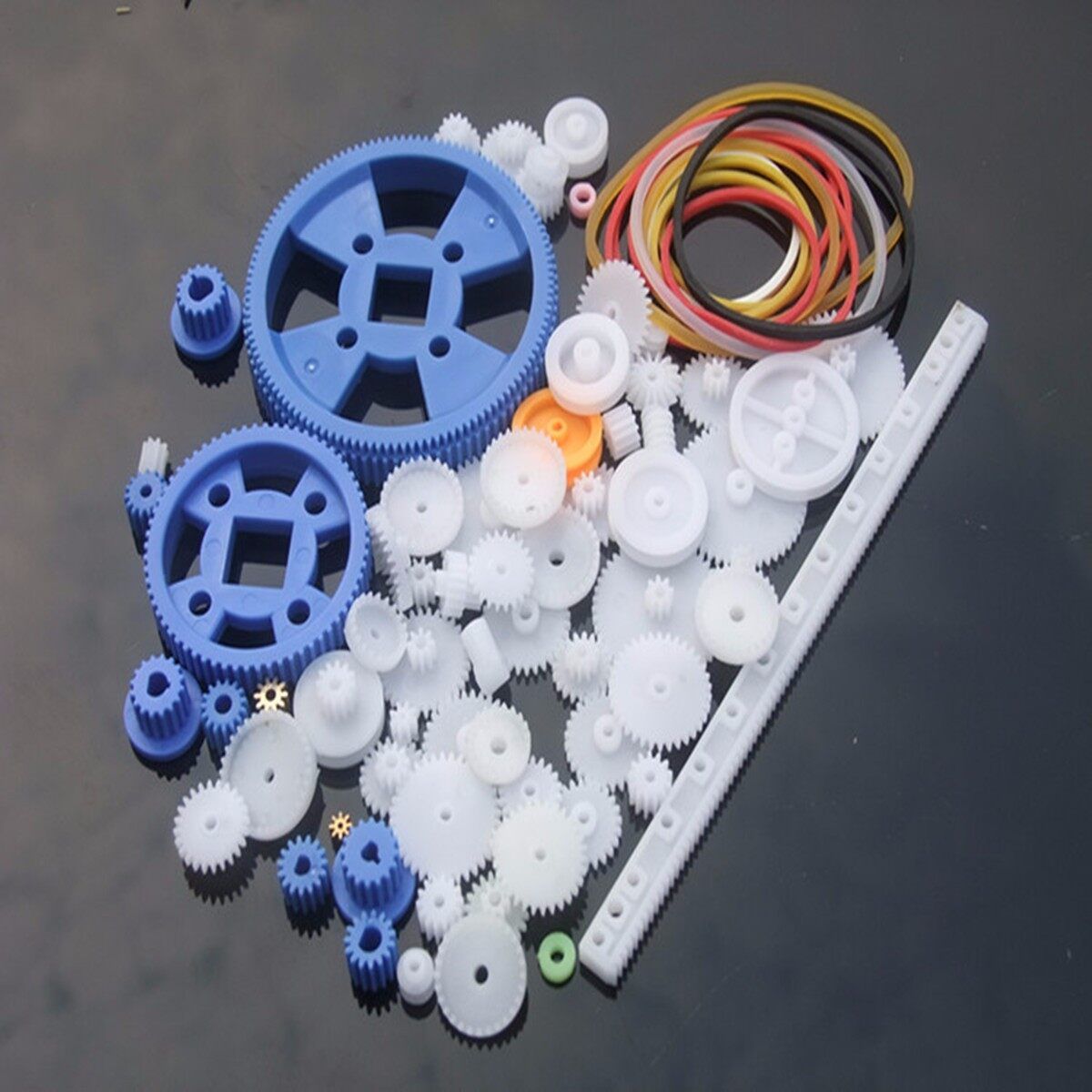 80x Plastic DIY Robot Gear Set Single Double Layer Crown Shaft Axle Sleeve Kit