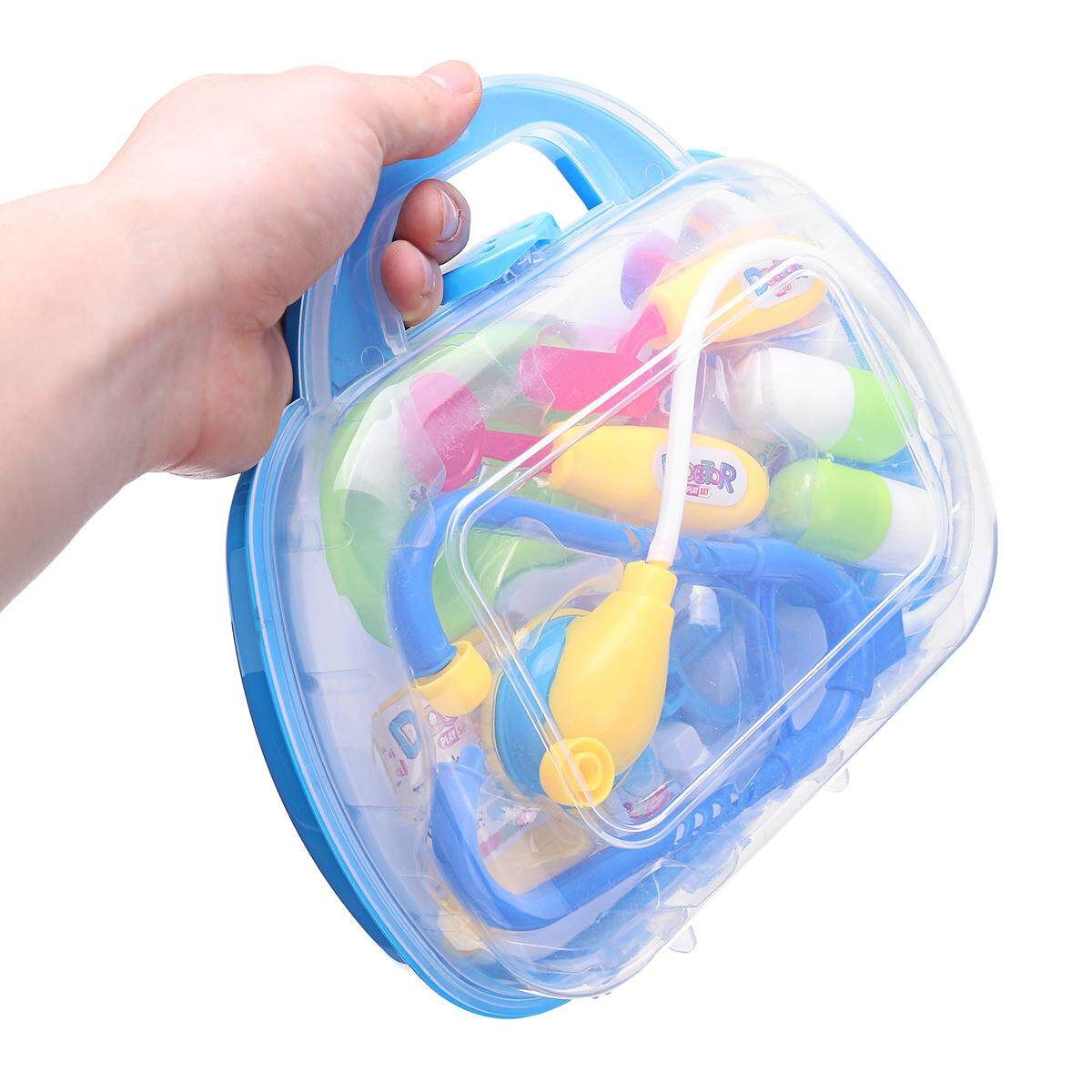 11 PCS Pretend Kids Doctor Nurse Case Role Play Set Gift Educational Toy Blue