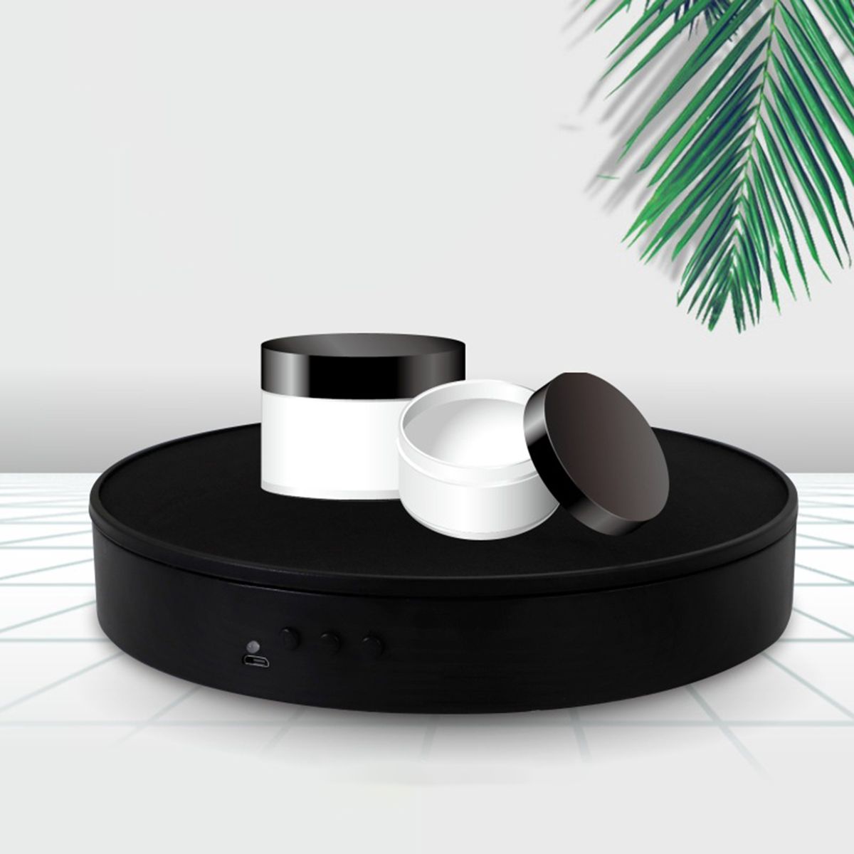 Rotating Show Stand Electric Rotating Showcase Motorized Turntable Black