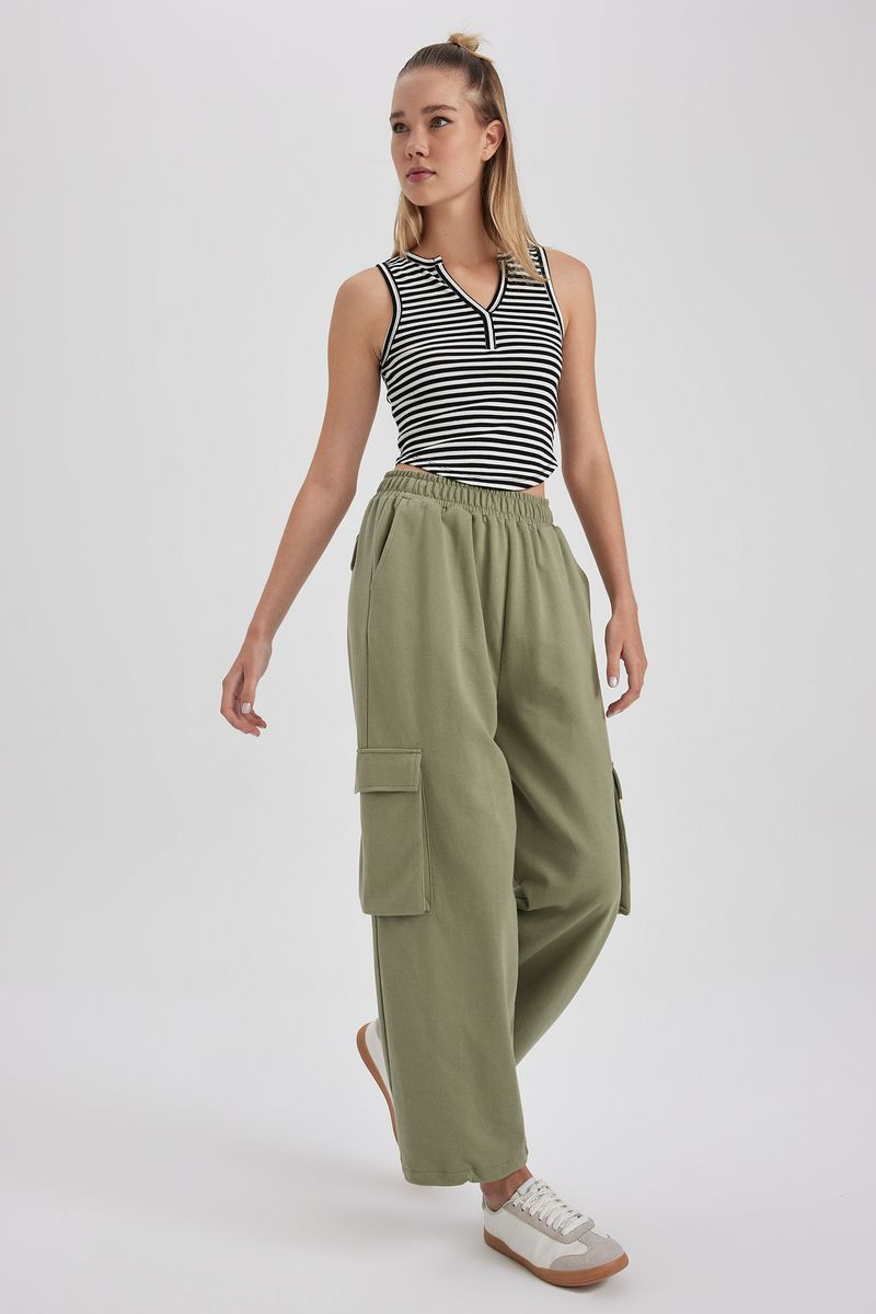 Woman Coool Jogger Fit Knitted Trousers - Khaki