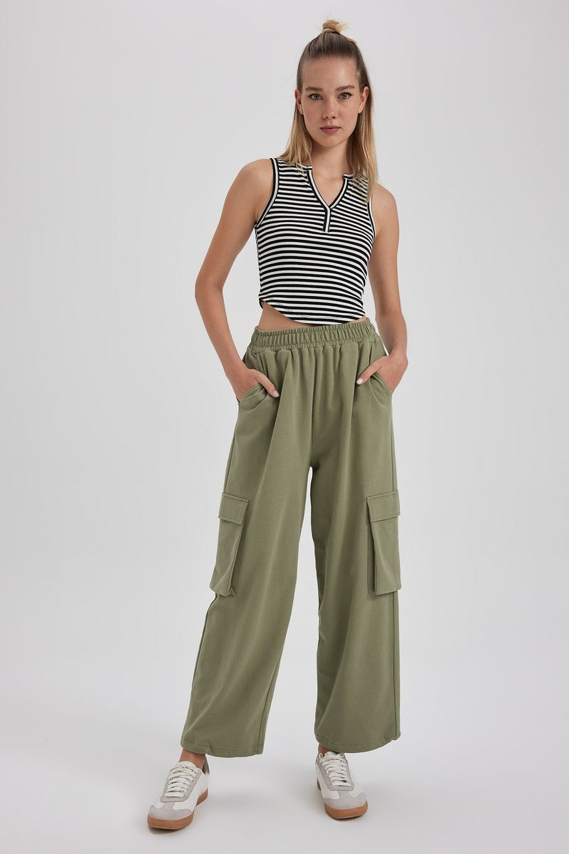 Woman Coool Jogger Fit Knitted Trousers - Khaki