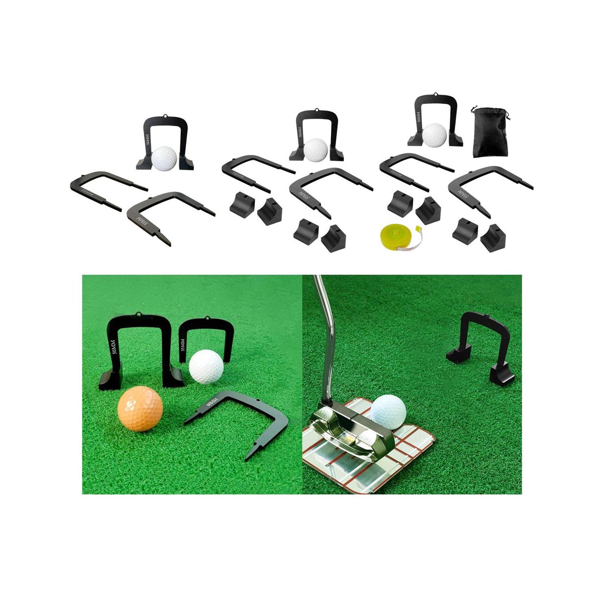 3 Pieces Golf Putting Gates Goal Gate Lightweight 2 Bases