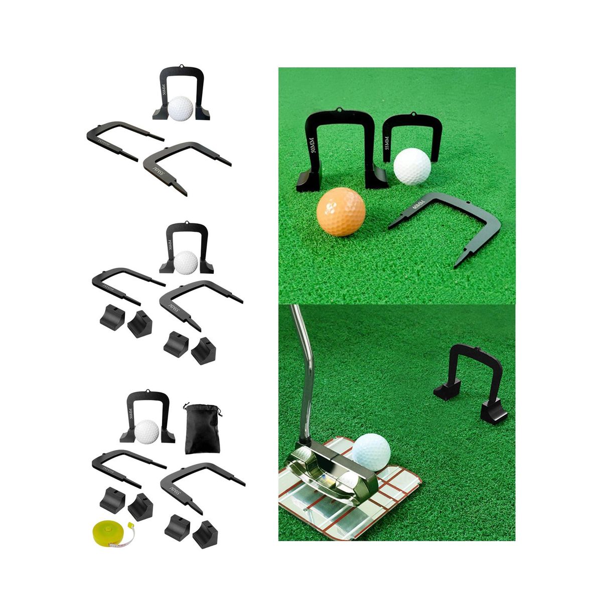 3 Pieces Golf Putting Gates Goal Gate Lightweight 2 Bases