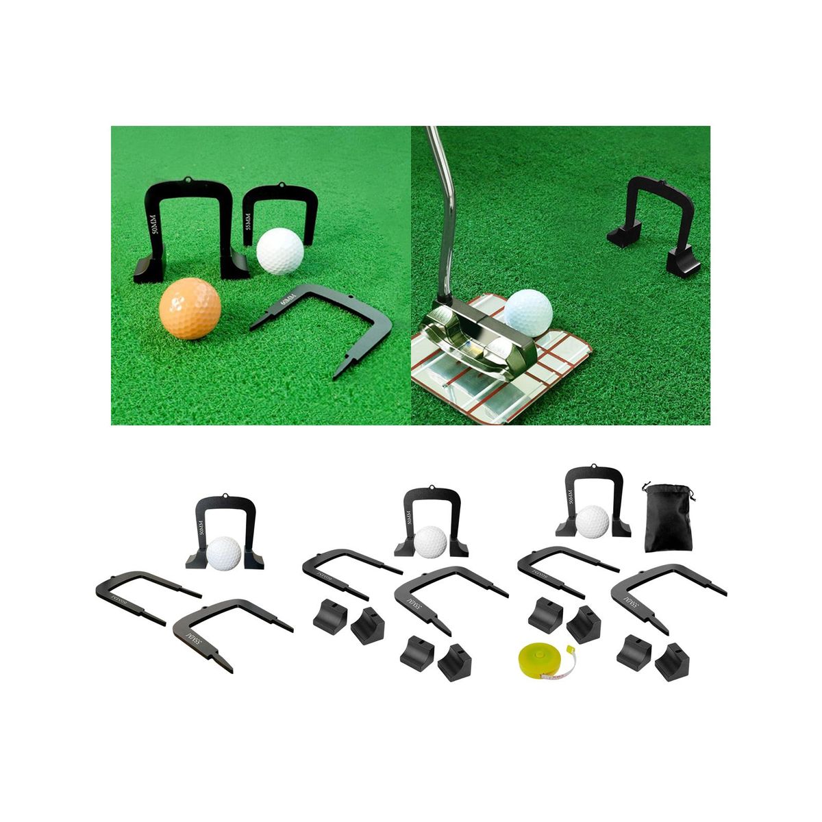 3 Pieces Golf Putting Gates Goal Gate Lightweight 2 Bases