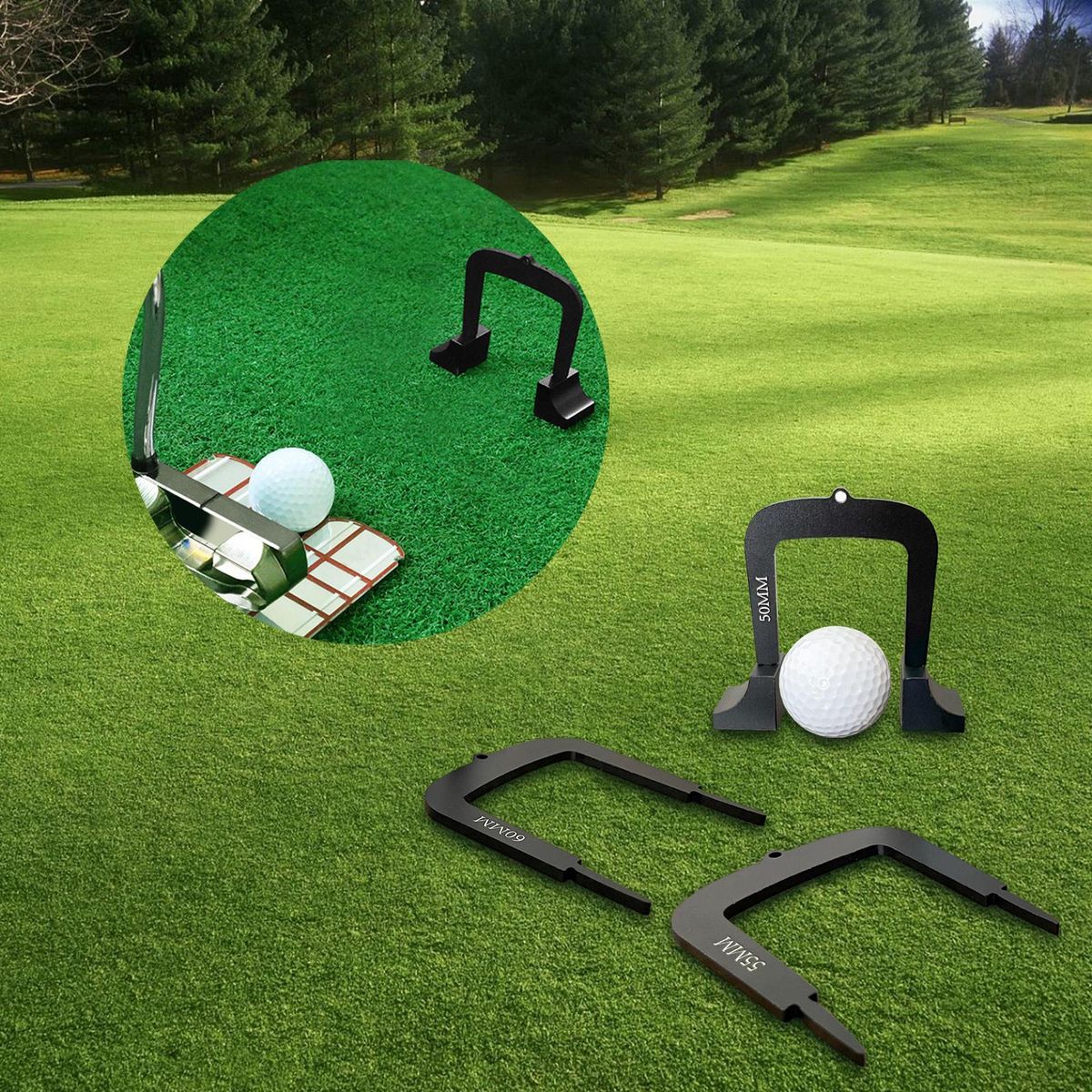 3 Pieces Golf Putting Gates Goal Gate Lightweight 2 Bases
