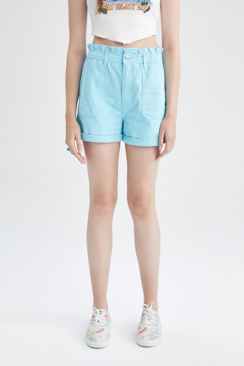Woman Regular Fit Woven Short - Turquoise