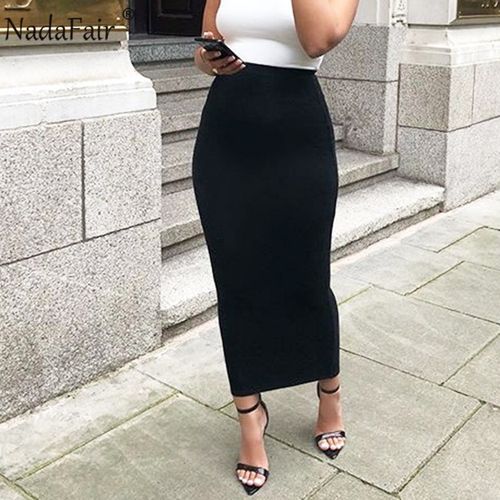 KimK Copy High Waist Bodycon Pencil Skirt - Black