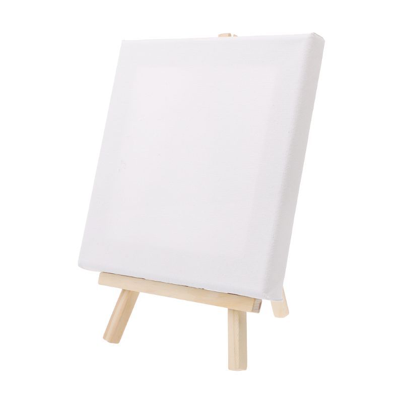 Mini Canvas And Natural Wood Easel Set For Art Painting
