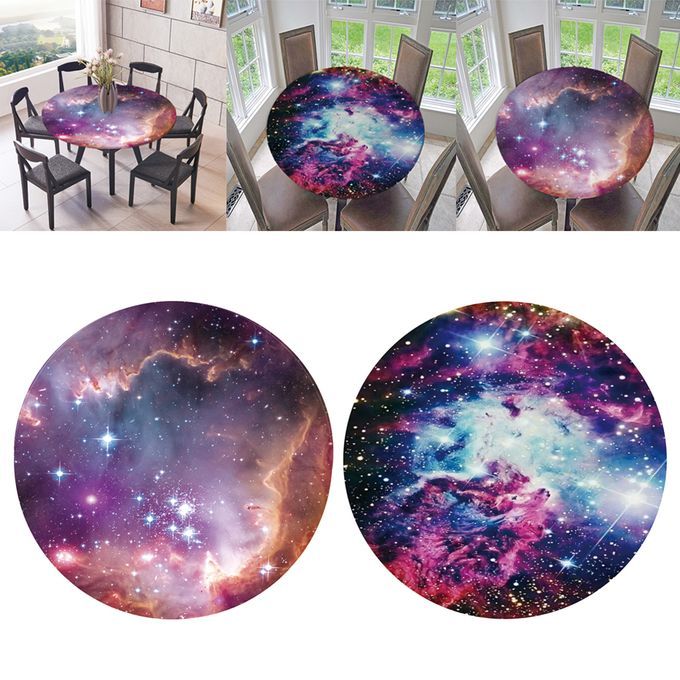 2X 15m 59 Dia Round Table Cloth Elestic Edged Woodlike Table Top