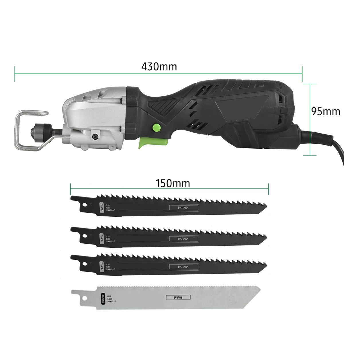 600W 5-Amp Mini Compact Reciprocating Saw Corded