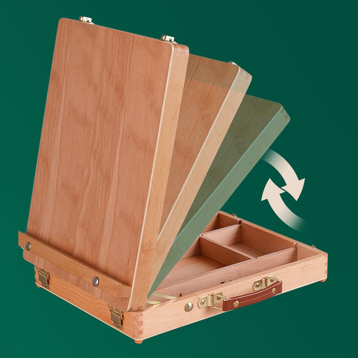 Wood Table Top Box Easel With Storage Portable Sketch Box