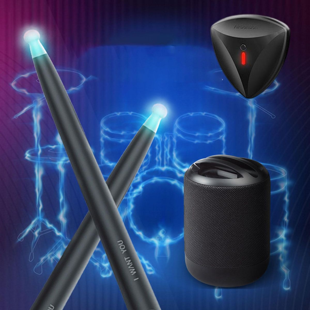 Air Electronic Drum Electronic  Set For Beginner Kids 1 Pedal