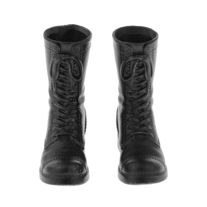 1/6 Male Soldier Mid Combat Boots For HT Toy 12in Figure Men Black
