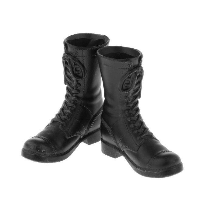 1/6 Male Soldier Mid Combat Boots For HT Toy 12in Figure Men Black