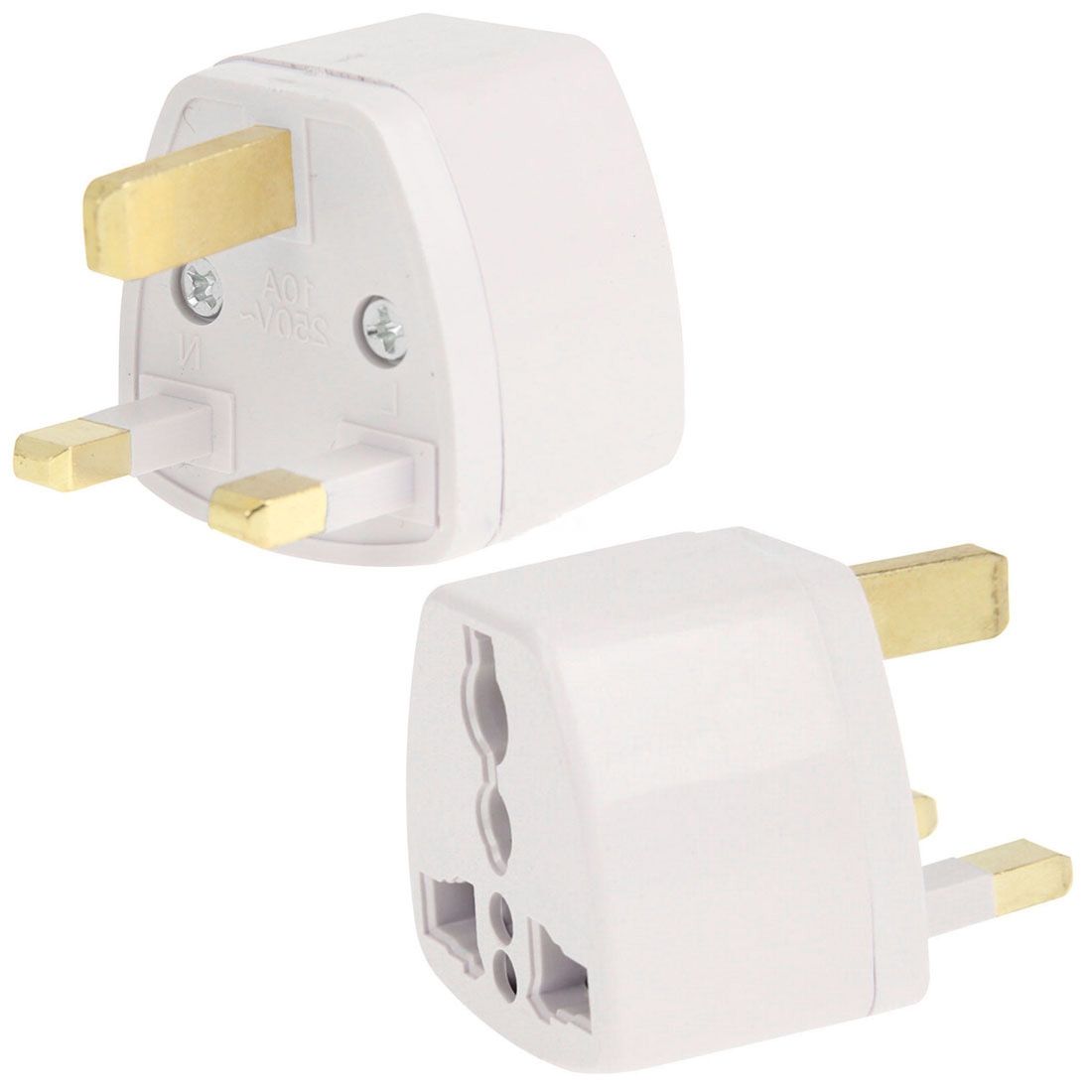 Plug Adapter, Travel Power Adaptor With UK Socket Plug-White