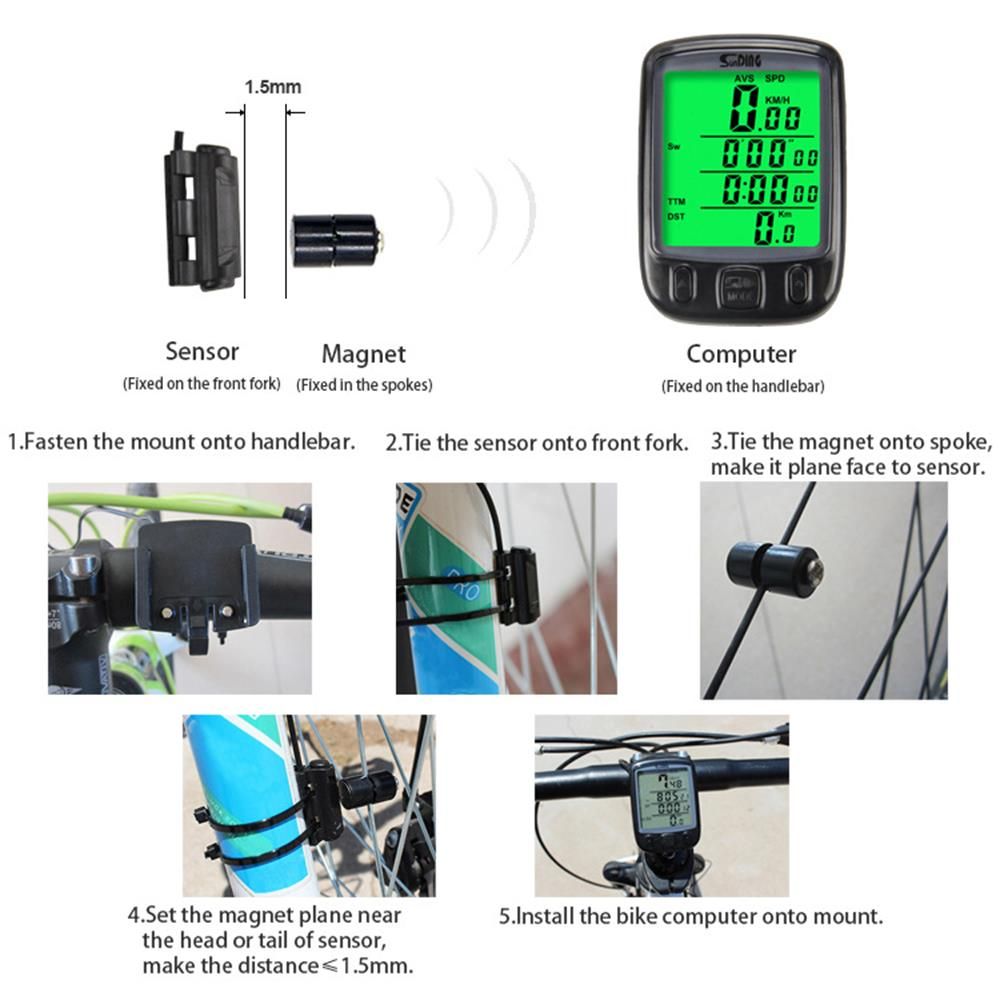 Wired Bike Computer Waterproof Bicycle Odometer Multi