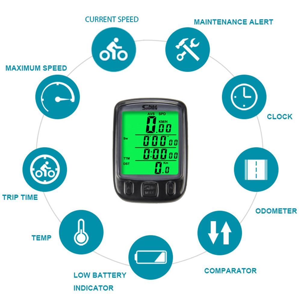 Wired Bike Computer Waterproof Bicycle Odometer Multi