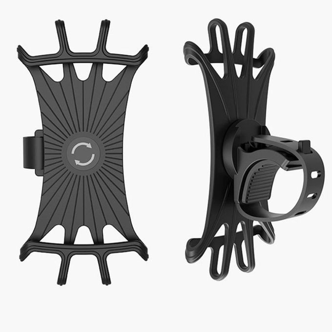 Universal Phone Holder Silicone Bicycle Mobile Phone Riding Bracket 360 Degree Rotatable Mobile Phone Riding Bracket Black
