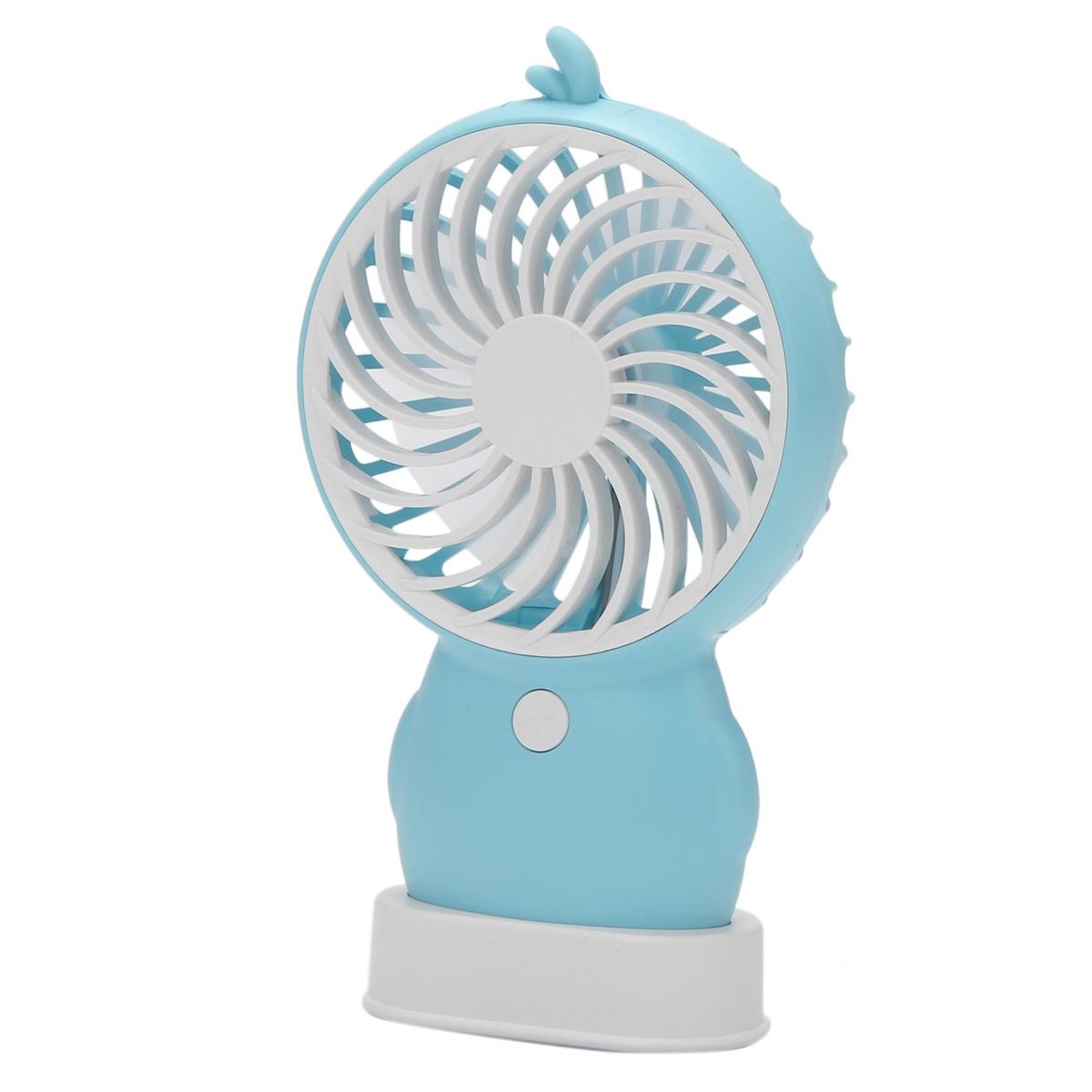 Cartoon Duckling Penguin Mini Handheld Portable Fan Usb Mute Second Gear Vigorous Four-Leaf Fan 5V Blue