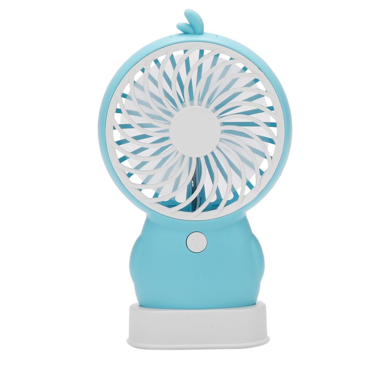 Cartoon Duckling Penguin Mini Handheld Portable Fan Usb Mute Second Gear Vigorous Four-Leaf Fan 5V Blue