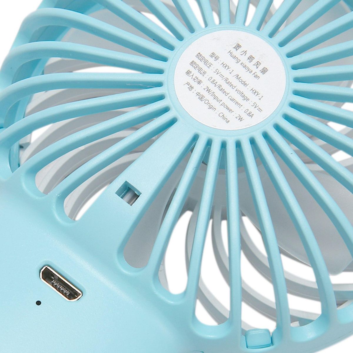 Cartoon Duckling Penguin Mini Handheld Portable Fan Usb Mute Second Gear Vigorous Four-Leaf Fan 5V Blue