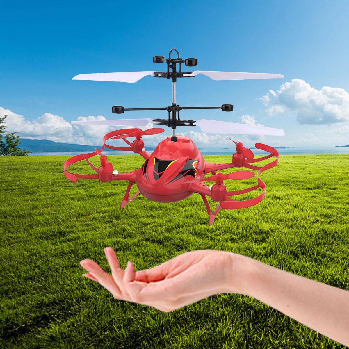 RC Induction Helicopter Toy USB Charging Airplane  A