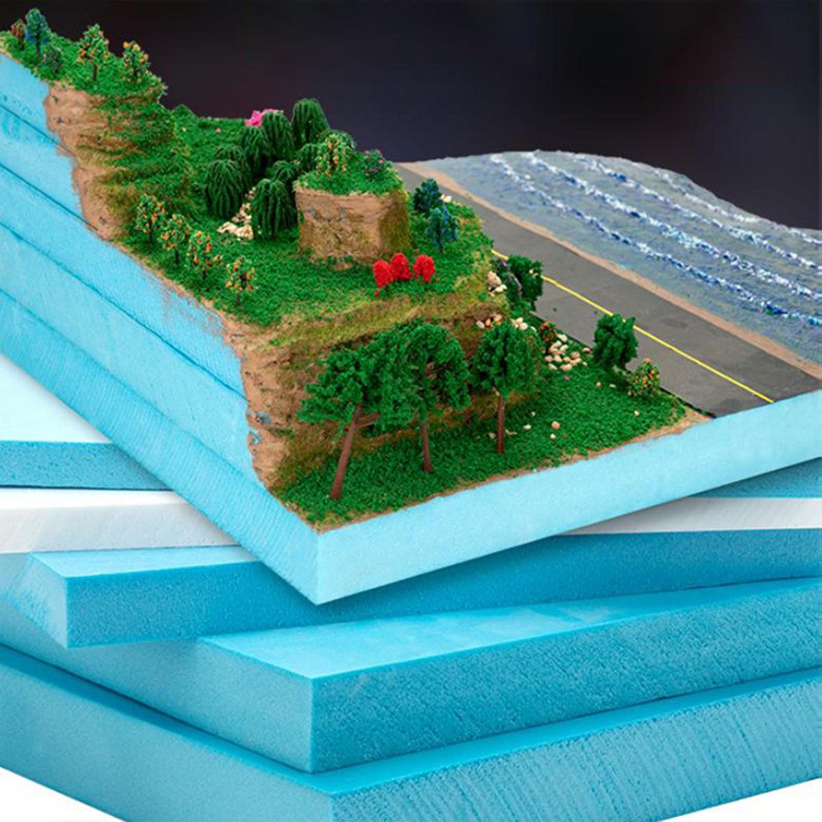 2x Miniature Craft Board Foam DIY Landscape Scenery