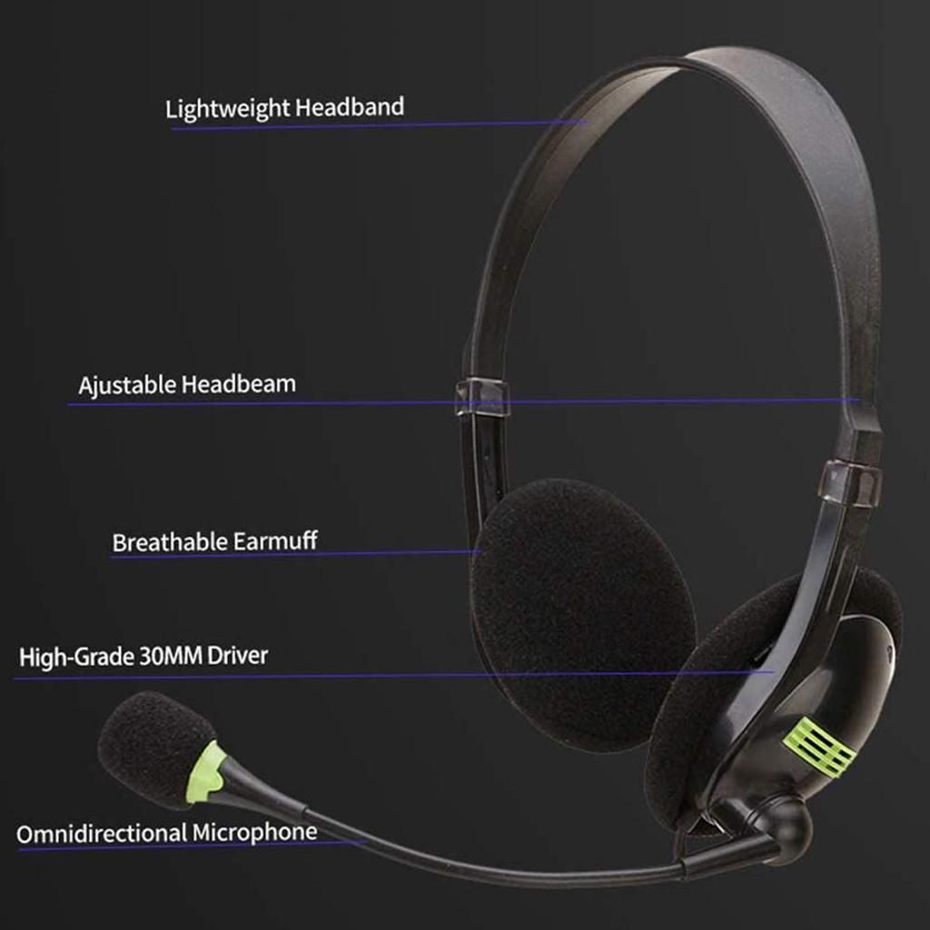 USB Headset With Microphone Noise Cancelling And