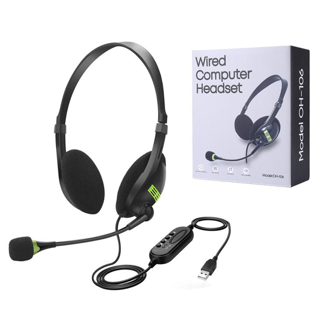 USB Headset With Microphone Noise Cancelling And